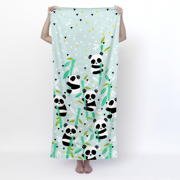 Gaiši zaļš bērnu dvielis 150x70 cm Panda – Moshi Moshi-image-2