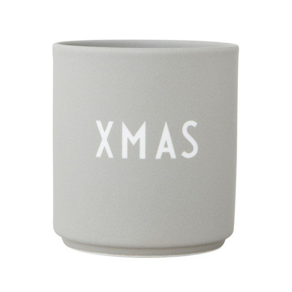 Pelēka porcelāna imitācijas krūze Design Letters Favourite, 0,25 l
