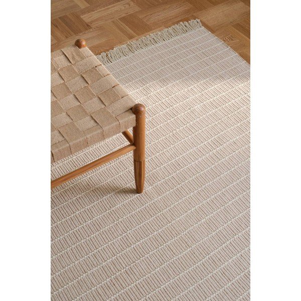 Bēšs ar rokām darināts kokvilnas celiņa paklājs 80x150 cm Irma – Jotex-image-1