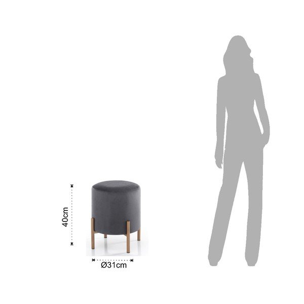 Tomasucci Ammy pelēks taburete, ø 31 cm-image-1