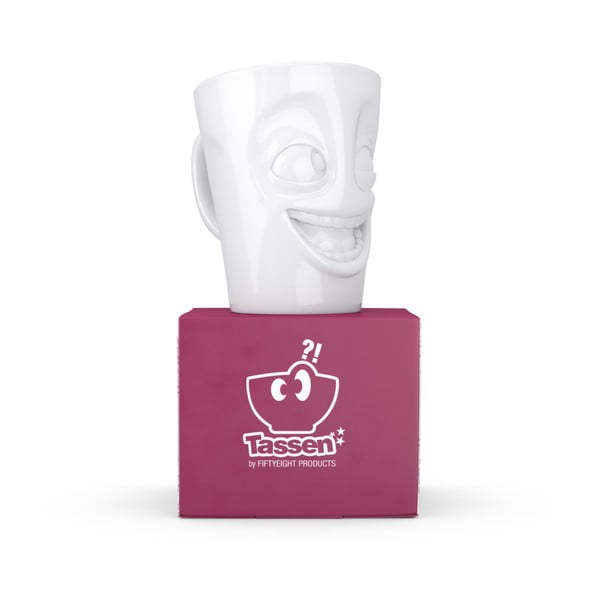 Balta porcelāna krūze ar rokturi 58products, tilpums 350 ml-image-2