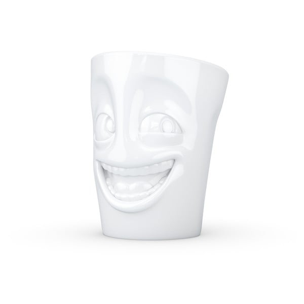 Balta porcelāna krūze ar rokturi 58products, tilpums 350 ml-image-1