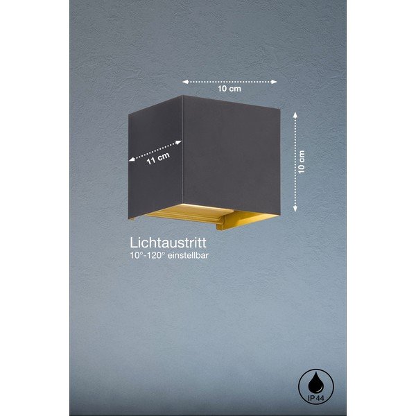 LED sienas āra gaismeklis (augstums 10 cm) Thore – Fischer & Honsel-image-1