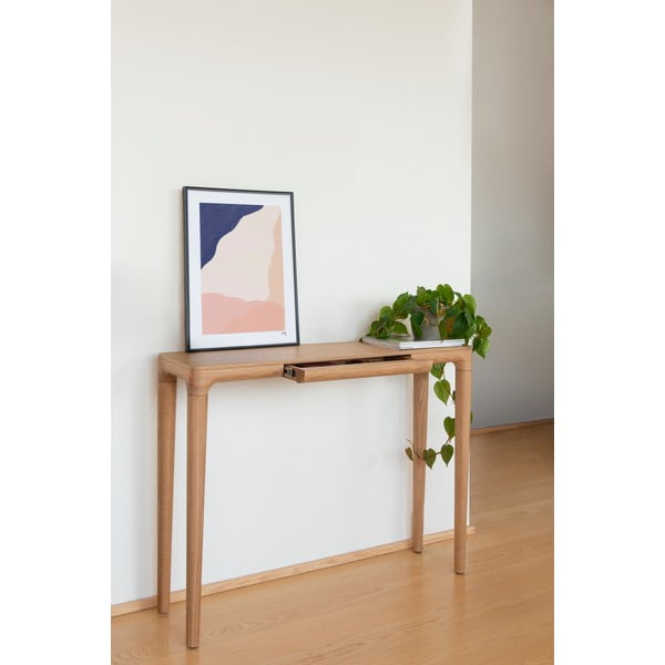 Dabīga toņa ozola masīvkoka konsoles galds 12x110 cm Heart'n'Soul – UMAGE-image-1