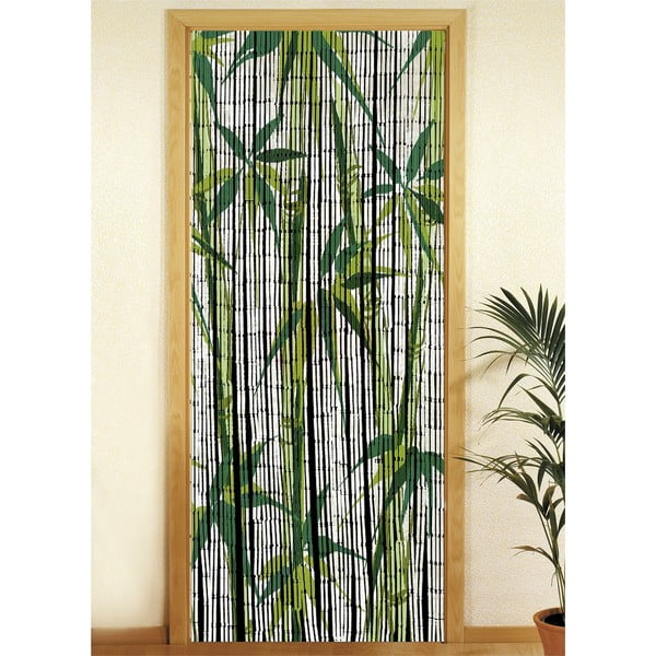 Zaļš bambusa durvju aizkars 200x90 cm Bamboo – Maximex-image-1