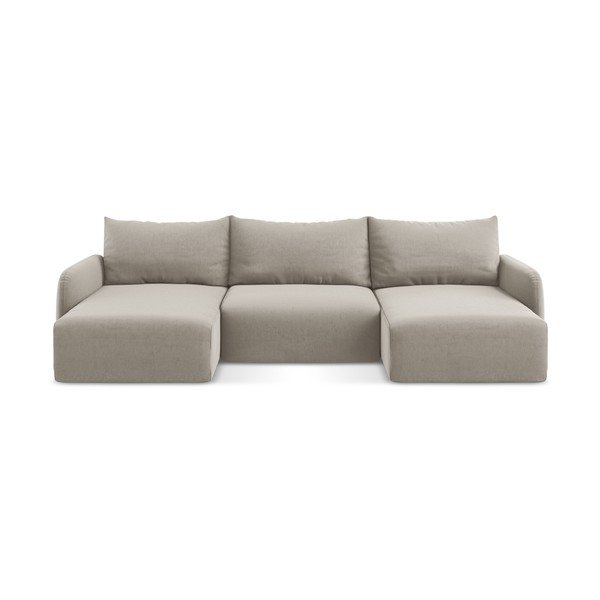 Pelēkbrūns samta salokāms/ar uzglabāšanas vietu (U veida) stūra dīvāns Kalena – Makamii