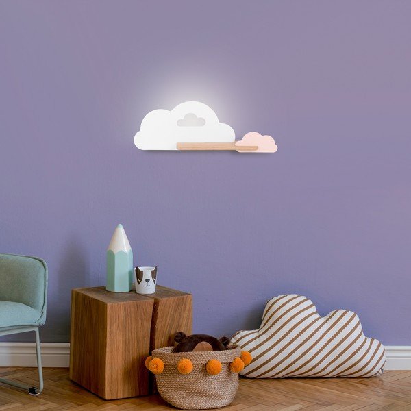 Balts/rozā bērnu gaismeklis Cloud – Candellux Lighting-image-1