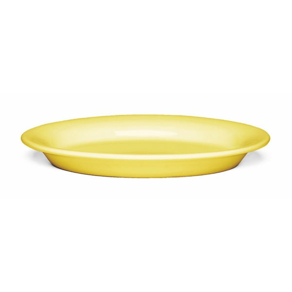 Dzeltens ovāls keramikas šķīvis Kähler Design Ursula, 22 x 15,5 cm