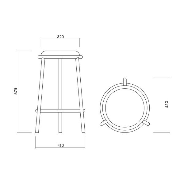 Bēša metāla bāra taburete (sēdekļa augstums 68 cm) Hogo – noo.ma-image-3
