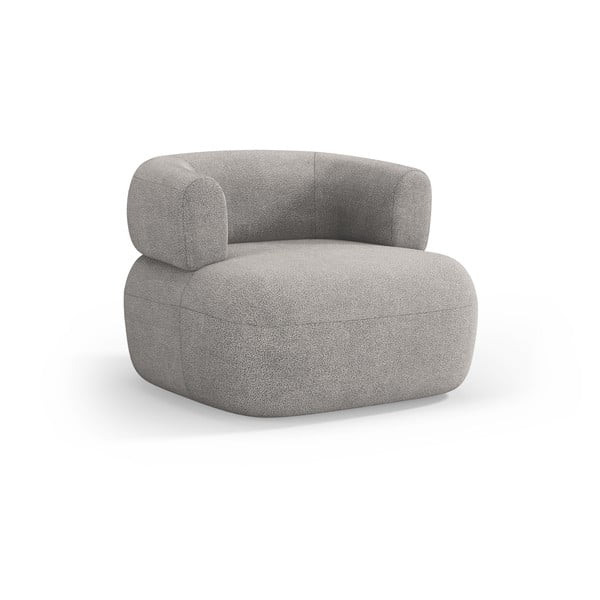 Gaiši pelēks atpūtas krēsls no buklē auduma Jenny – Micadoni Home