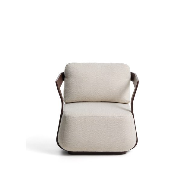 Brūns/krēmkrāsas polsterēts dārza atpūtas krēsls Tamaris – Kave Home-image-2