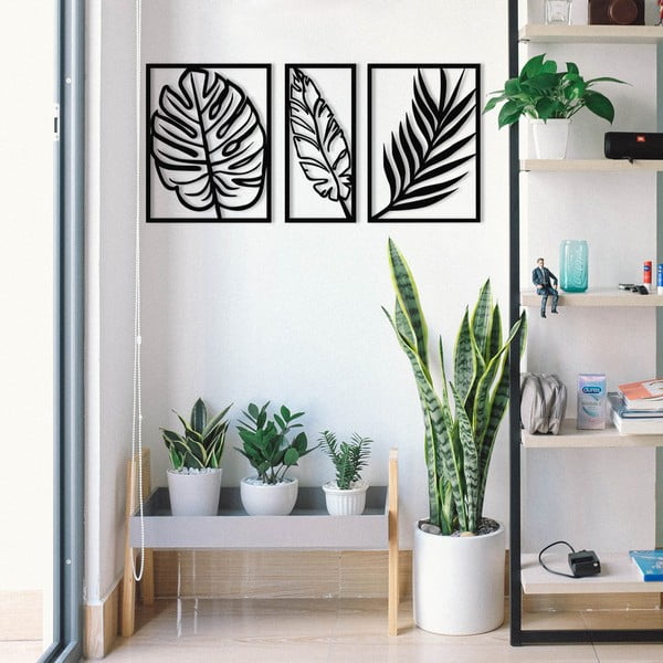 Metāla sienas dekors 80x38 cm Leaf – Wallity-image-4