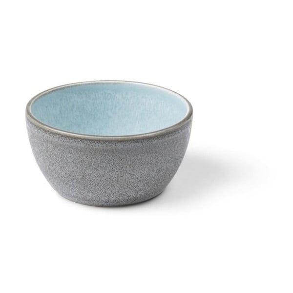 Pelēka keramikas bļoda ar gaiši zilu iekšējo glazūru Bitz Mensa, diametrs 10 cm-image-1