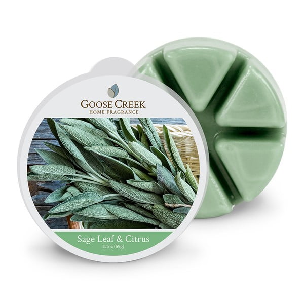 Goose Creek Sage Leaf & Citrus Aromatherapy Wax, 65 stundas degšanas laiks