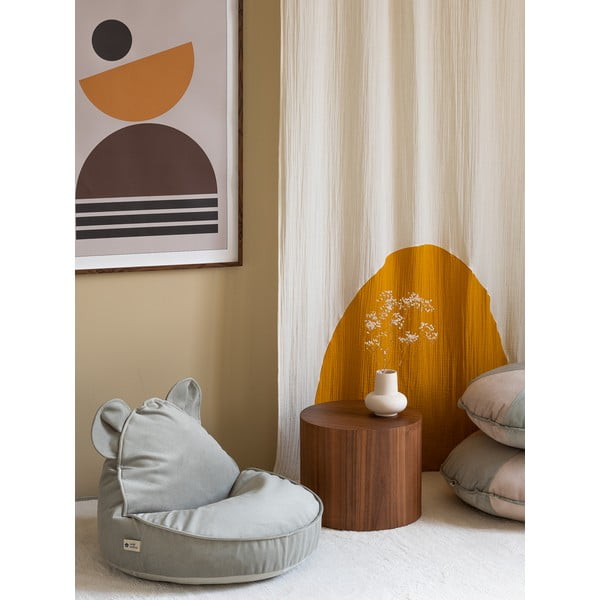 Piparmētru zaļš samta bērnu sēžammaiss Bear – Wigiwama-image-1