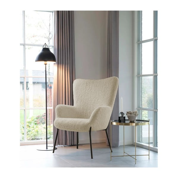 Bēšs atpūtas krēsls no mākslīgās kažokādas Glasgow – Bonami Essentials-image-1