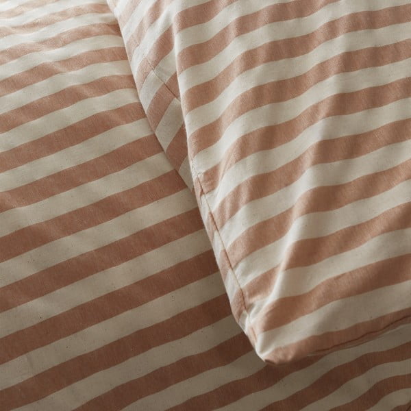 Terakotas oranža divguļamā gultas veļa 200x200 cm Zanzibar Stripe – Pineapple Elephant-image-4