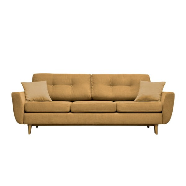 Dzeltens dīvāns ar gaišām kājām Mazzini Sofas Rose