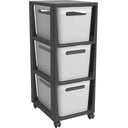 Balts/melns plastmasas pārvietojams plaukts 30x77 cm Brisen – Rotho