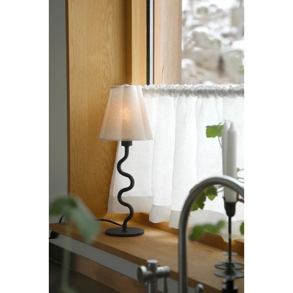 Bēša metāla galda lampa ar auduma abažūru (augstums 41 cm) Veya – Markslöjd-image-2