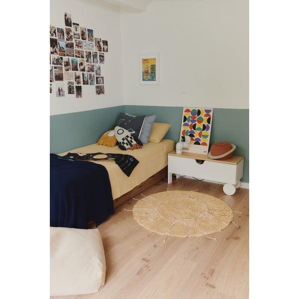 Sinepju dzeltens mazgājams/ar rokām darināts kokvilnas apaļš paklājs ø 100 cm Solar Multishape – Lorena Canals-image-4