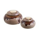 Brūnas dekoratīvas keramikas uzglabāšanas kastes (2 gab.) ø 15x8,5 cm – House Nordic