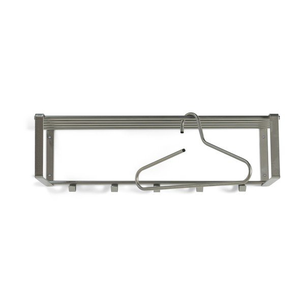 Sudraba krāsas metāla sienas pakaramais ar plauktu 70 cm Rex – Spinder Design-image-2