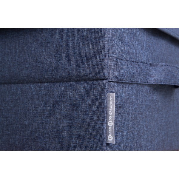 Zila tekstila uzglabāšanas kaste ar vāku 40x30x22 cm Soft Storage – Bigso-image-1