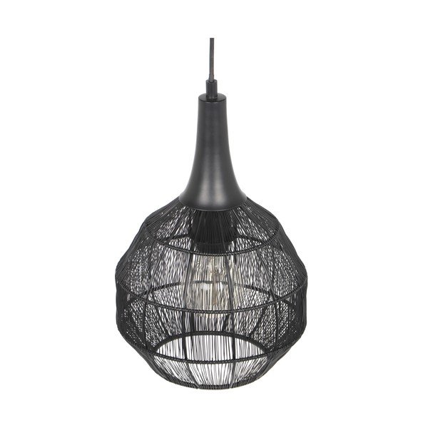 Matēti melna piekaramā lampa ar metāla abažūru Soraya – Trio-image-3