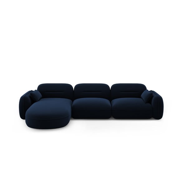 Tumši zils samta stūra dīvāns (ar kreiso stūri) Audrey – Interieurs 86