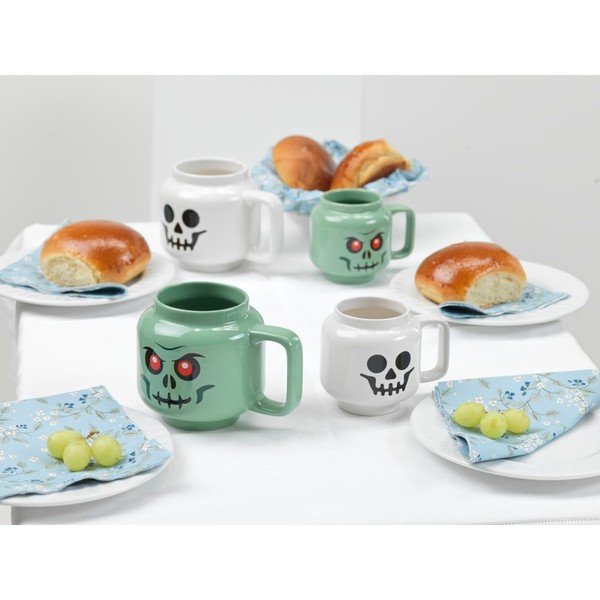 Balta keramikas bērnu krūze latte kafijai 255 ml Skeleton – LEGO®-image-1