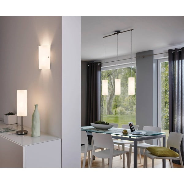 Balta/sudraba krāsas piekaramā lampa ar stikla abažūru TROY 3 – EGLO-image-2