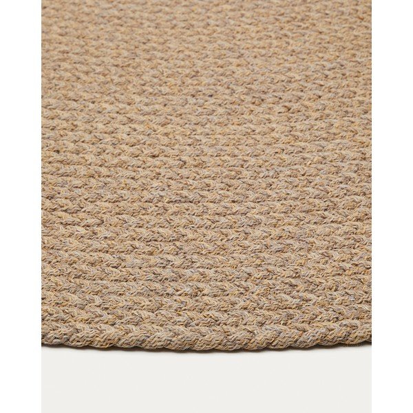 Bēšs apaļš iekštelpu un āra paklājs no pārstrādātas šķiedras ø 150 cm Despas – Kave Home-image-3
