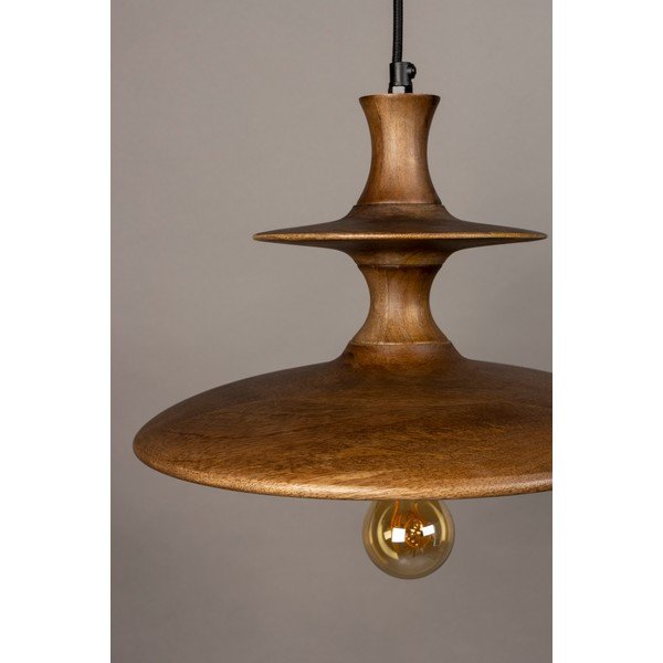 Tumša dabīga toņa mango masīvkoka piekaramā lampa ø 34 cm Cath – Dutchbone-image-2