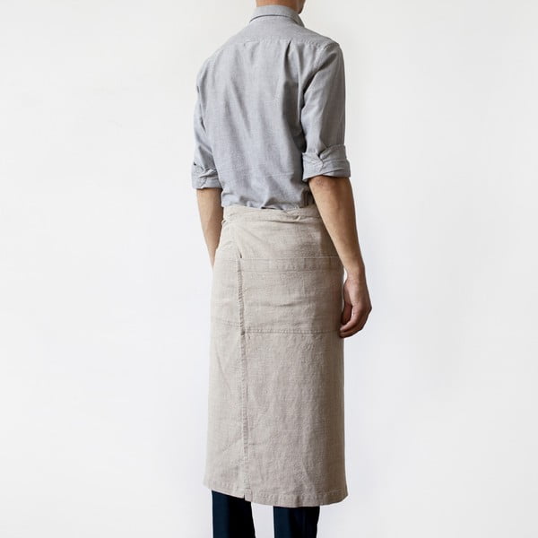 Lina priekšauts Garcon Linen Tales, bēšs, garums 76 cm-image-1