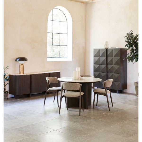 Bēši/tumši brūni metāla pusdienu krēsli (2 gab.) Revere – Unique Furniture-image-1