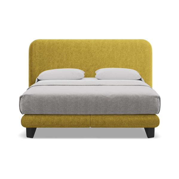 Sinepju dzeltena atsperu gulta 180x200 cm Ilima – Makamii-image-2