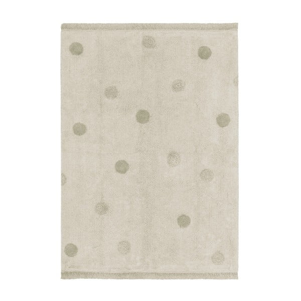 Haki/krēmkrāsas mazgājams/ar rokām darināts kokvilnas bērnu paklājs 120x160 cm Hippy Dots Olive – Lorena Canals