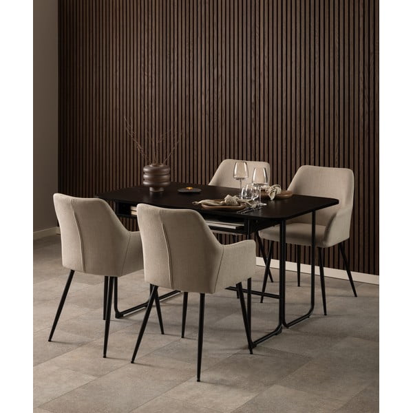 Bēši polsterēti ēdamistabas krēsli ar roku balstiem (2 gab.) Lizzy – Actona-image-1