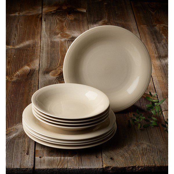 8 bēšu porcelāna šķīvju komplekts Villeroy & Boch Like Color Loop-image-1