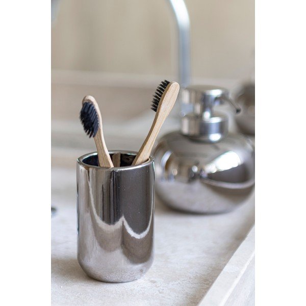 Sudraba krāsas keramikas trauks zobu birstei Lotus – Mette Ditmer Denmark-image-1