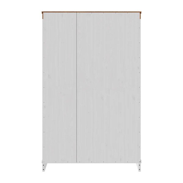 Balts/dzintara dzeltens priedes masīvkoka grāmatplaukts 74x118x35 cm Anita – Støraa-image-3