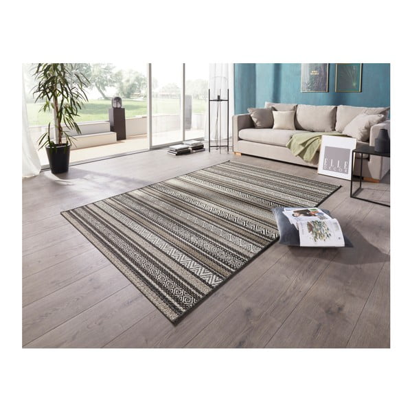 Melns un brūns āra paklājs Elle Decoration Bloom Rodez, 80 x 150 cm-image-1