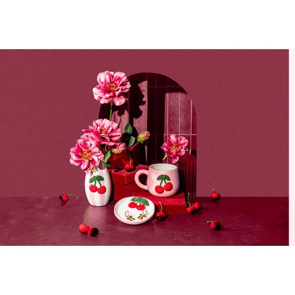 Dolomīta ar rokām apgleznota vāze Cherry – Sass & Belle-image-2