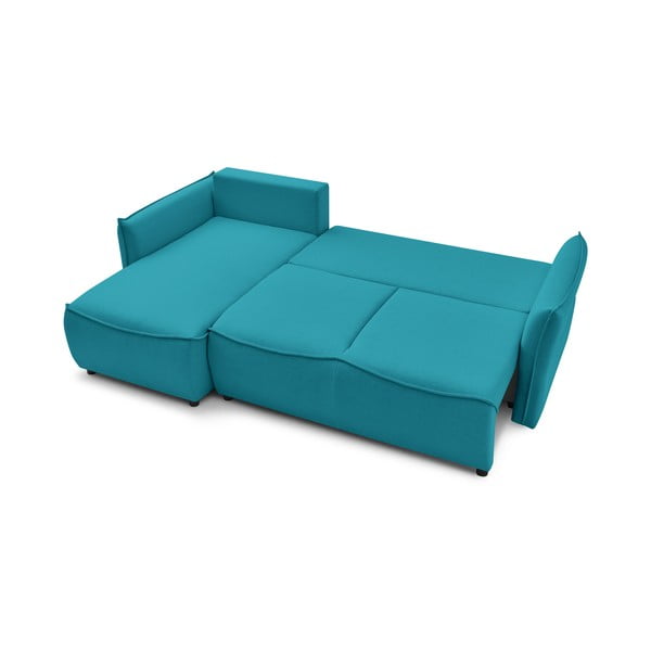 Tirkīzzils salokāms stūra dīvāns (ar kreiso stūri) Leon – Bobochic Paris-image-3