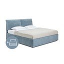 Zila polsterēta divvietīga gulta ar veļas kasti ar matraci un redelēm 180x200 cm Thessa Pillow – Bonami Selection