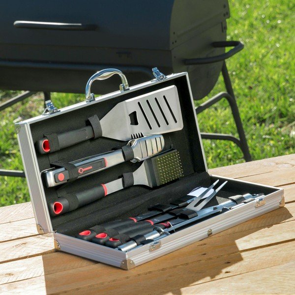 11 gabalu nerūsējošā tērauda bārbekjū piederumu komplekts futrālī InnovaGoods Professional Barbecue-image-2