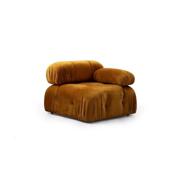 Sinepju dzeltens samta modulārais dīvāns (ar labo stūri) Bubble – Artie