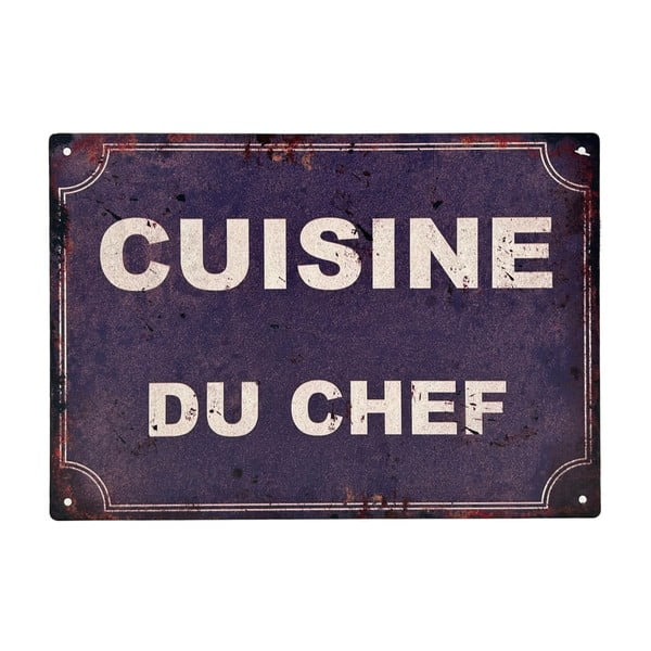 Metāla/stikla izkārtne 30x21 cm Cuisine Du Chef – Antic Line