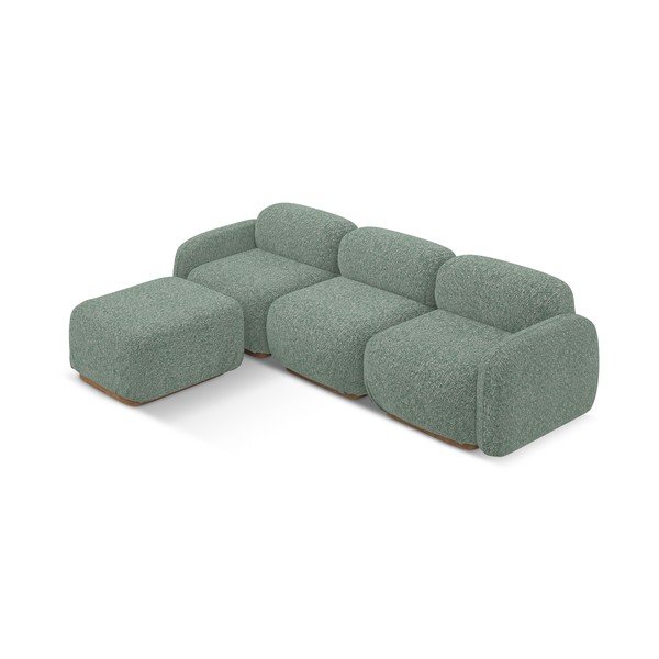 Gaiši zaļš modulārais stūra dīvāns (ar maināmu stūri) Ailani – Makamii-image-2